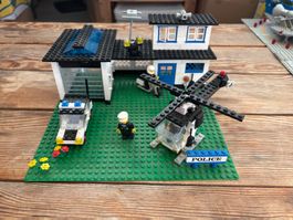 Lego Polizei Station mit Hubschrauber 80er Jahre