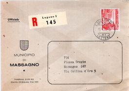 BELEG VON LGANO NACH MASSAGNO 1952 MIT SEEDAMM 25 RP - ME58