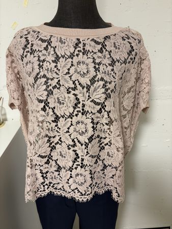 Valentino Top Spitzenoptik rosa Grösse S guter Zustand