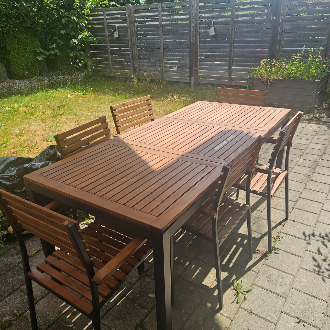 Tischset: Gartentisch mit 6 Stühlen Holz – Gebraucht aus Aarwangen von van_bsm8