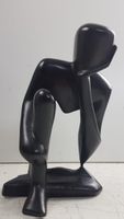 Schöne Holzskulptur handgeschnitzt Der Denker Ghana