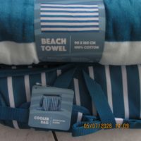 kühltasche und Strandtuch 90x160cm 100% Baumwolle neu