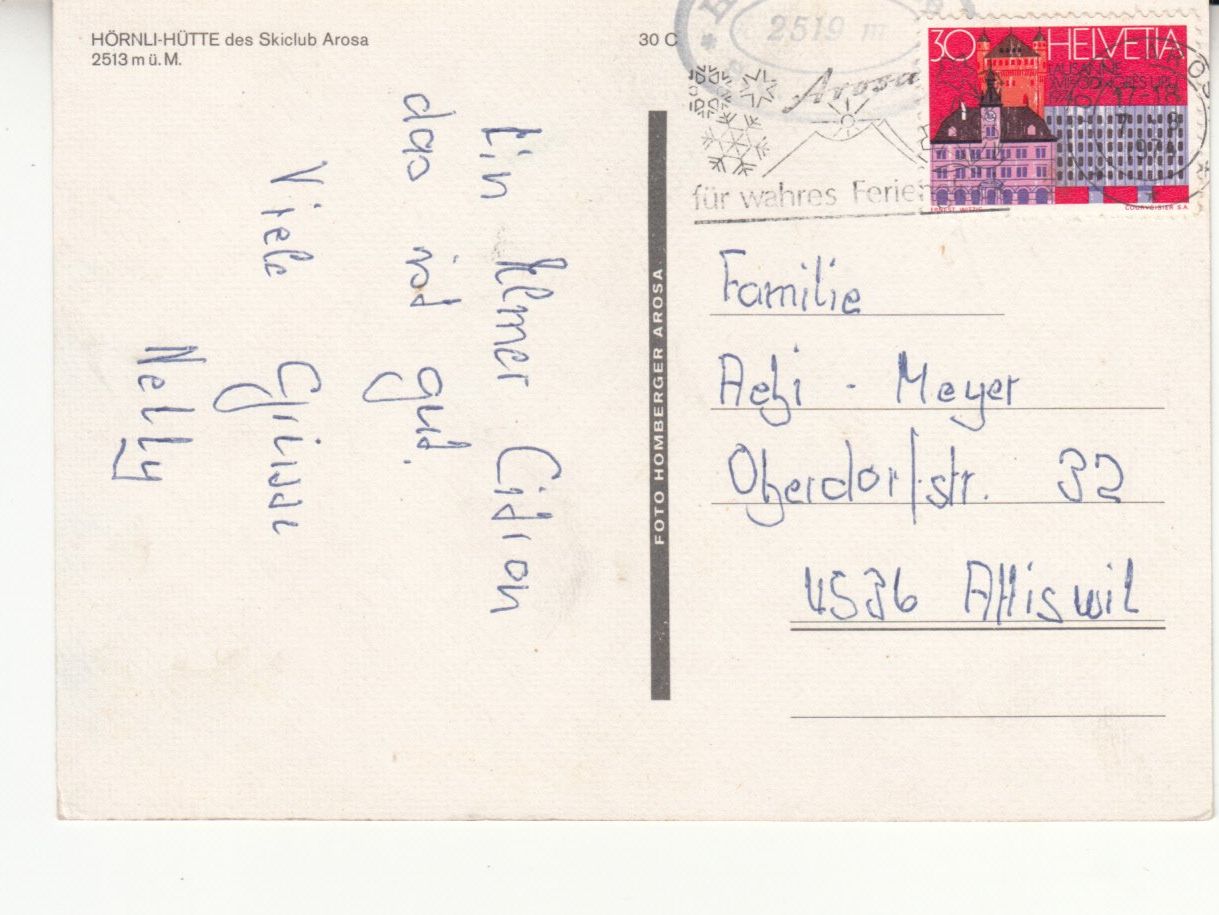 Cartoline postali: Hörnli Hütte 1974 – Usato da Bürglen TG venduto da StampGraf 1
