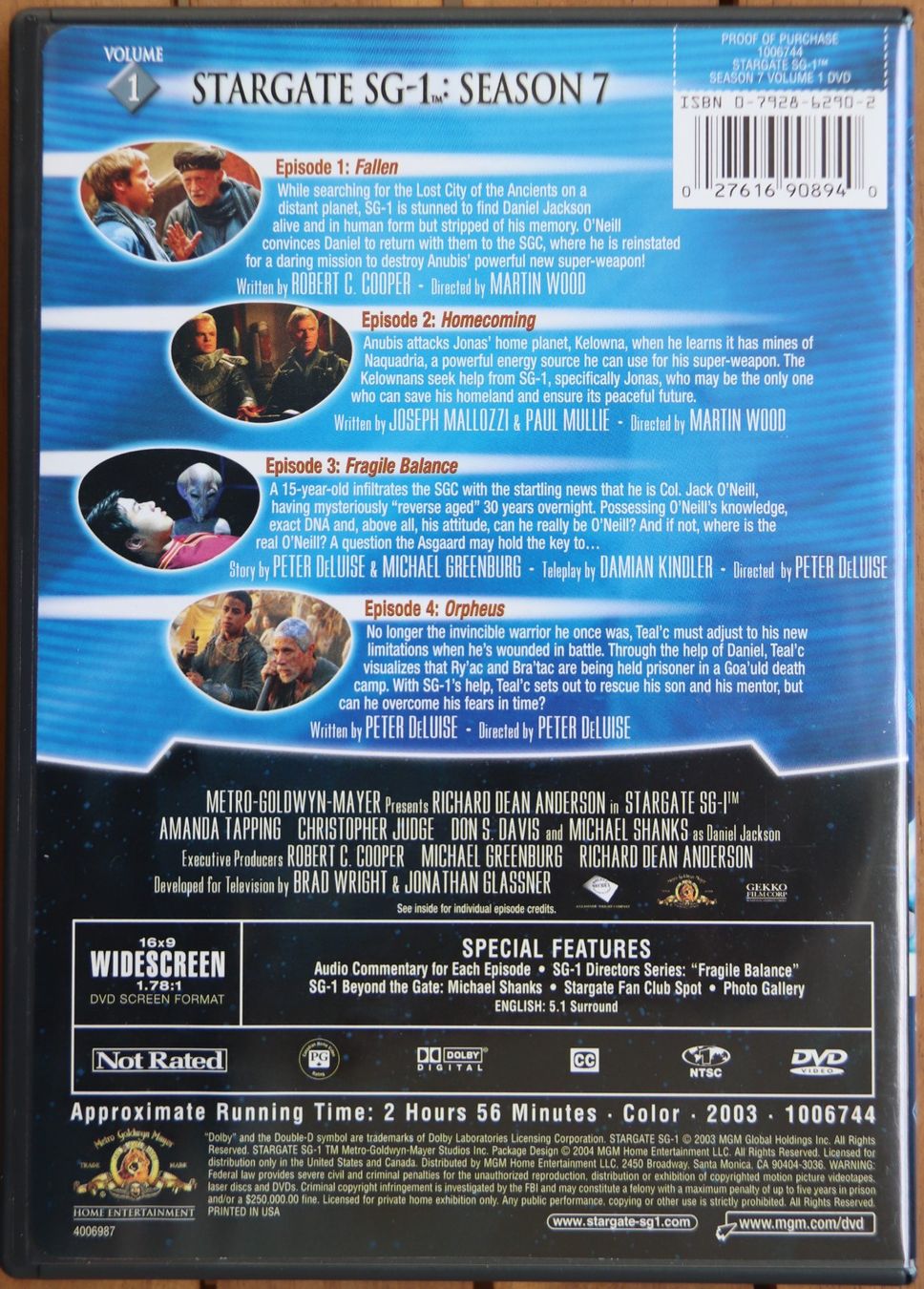 Tutti i DVDs: Stargate Season 7 – Usato da Glattfelden venduto da Sirax 4