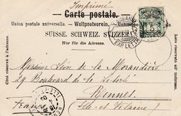 1903 Postkarte Rasierklingenstempel Lausanne nach Frankreich