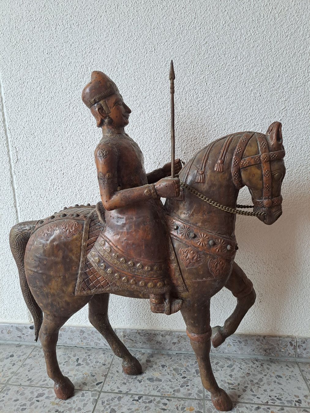 Sculture & Statue: Pferd mit Reiter, indisch – Usato da Willisau venduto da afb123 5