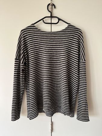Merino Strick-Pullover von "By Basic" grau schwarz XS-M