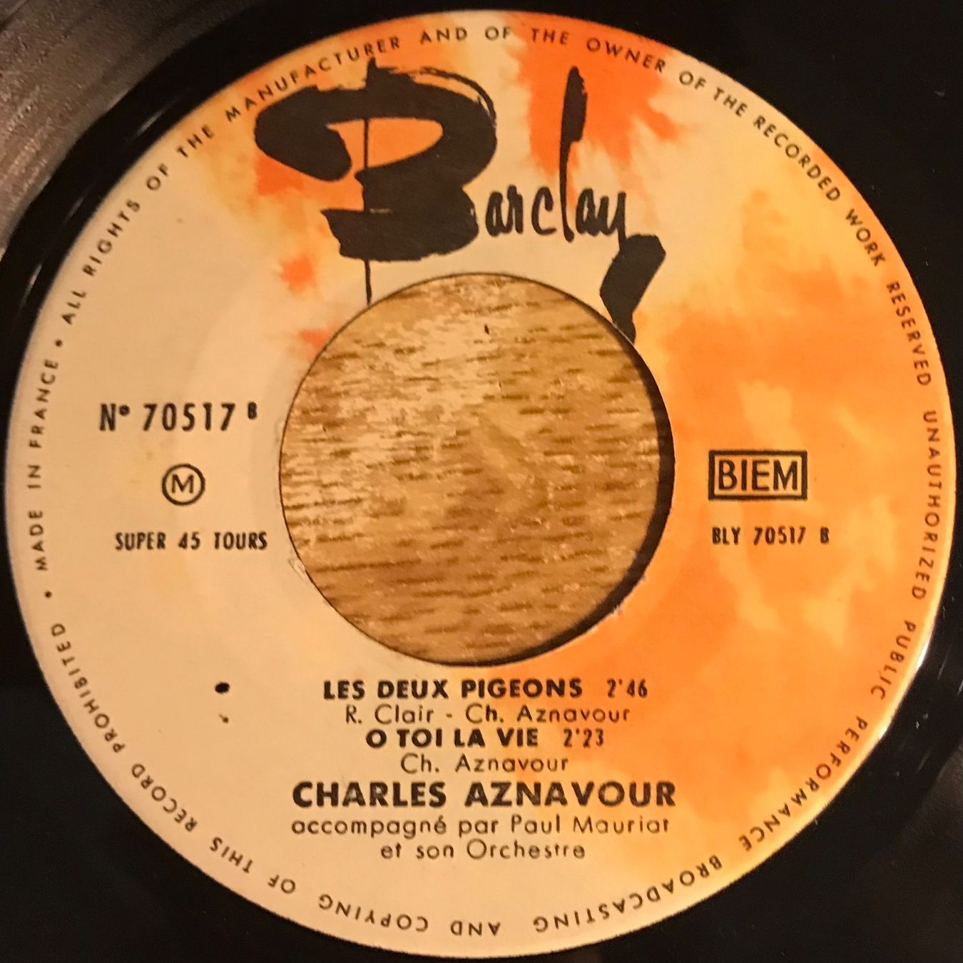 Dischi in vinile: CHARLES AZNAVOUR - JE T'ATTENDS – Usato da Bussigny venduto da vinyl-pas-cher 3