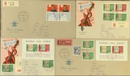 Schweiz 1965 NABRA Bern 4er-Set FDC R-Briefe