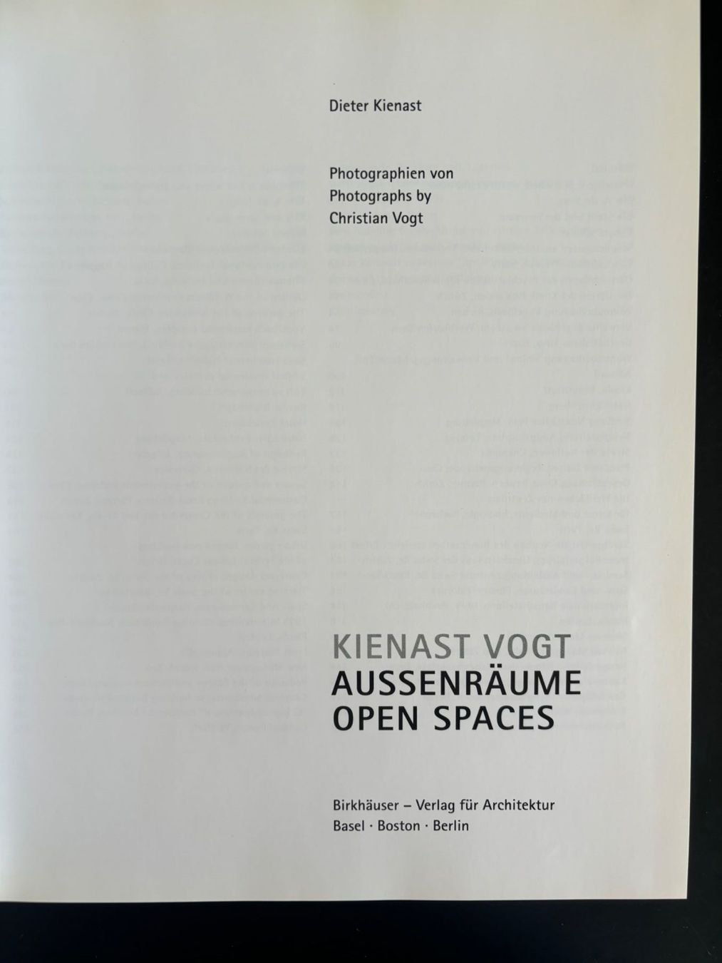 Bücher: Kienast Vogt Aussenräume Open Spaces – Gebraucht aus Winterthur von Fisch0225 1