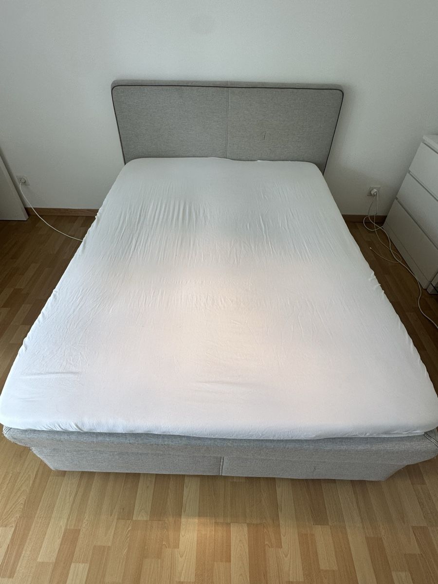 Letti: Boxspringbett 140x200cm, hellgrau | ab 15.06 abholbereit. – Usato da Zürich venduto da sel_k76t 4