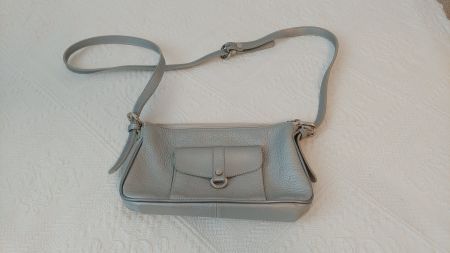 Handtasche Leder grau Lancaster Made in France guter Zustand
