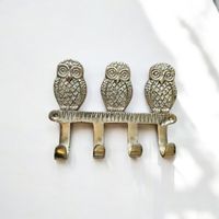 Patère murale chouettes en bronze 3 crochets 🦉🦉🦉