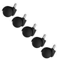 ROLLEN Bürostuhlrollen 5er-Set Schwarz Silber Neu