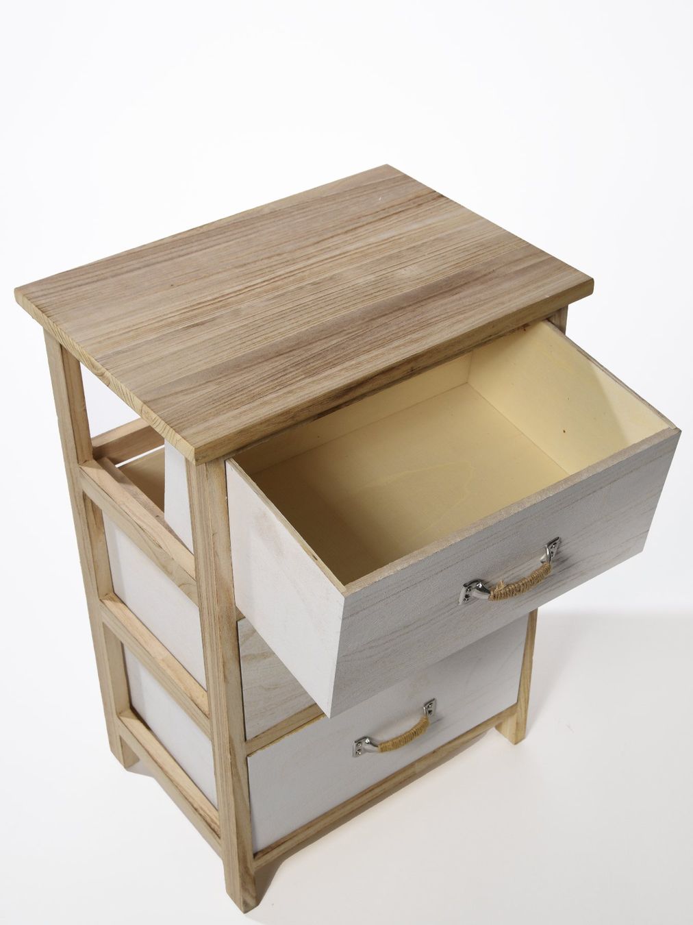 Cassettiere: Kommode helles Holz weiss 3 Schubladen – Usato da Uznach venduto da EH249 2