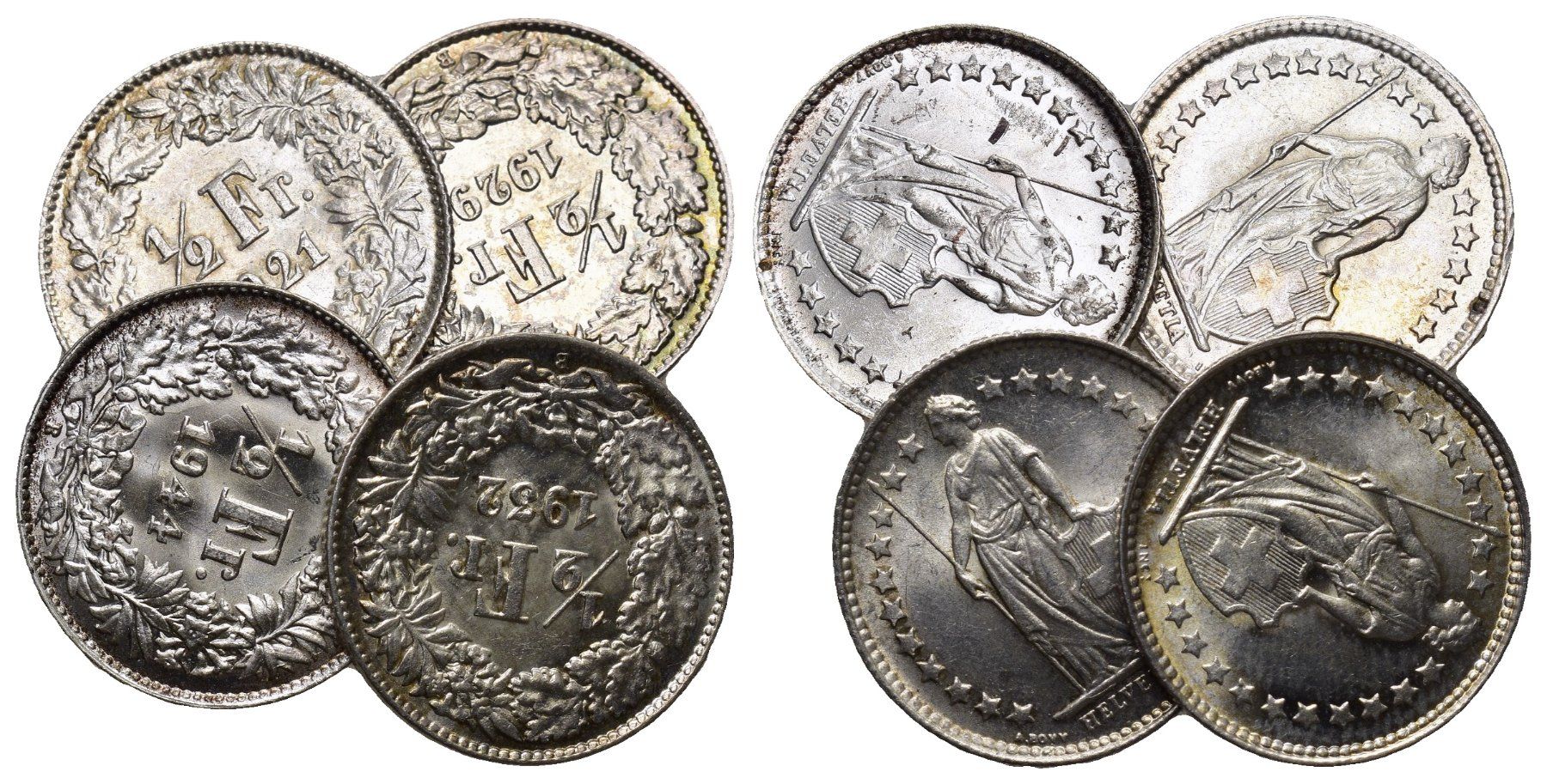 Tutti le monete: Schweiz 1/2 Franken Lot – Usato da Bern venduto da numismatictops