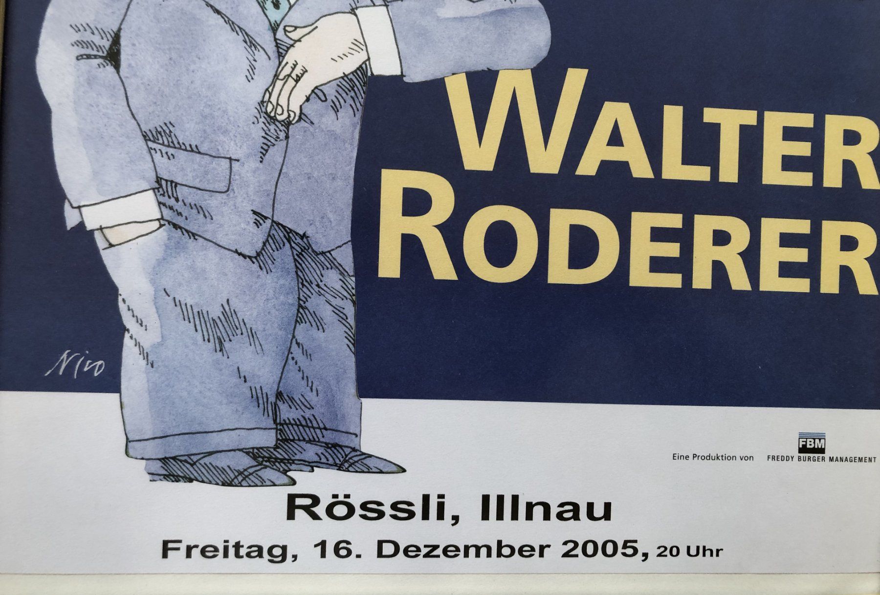 Autografi: Walter Roderer - Orig.Autogramm mit Plakat von Nico – Usato da Schaffhausen venduto da durruti 2