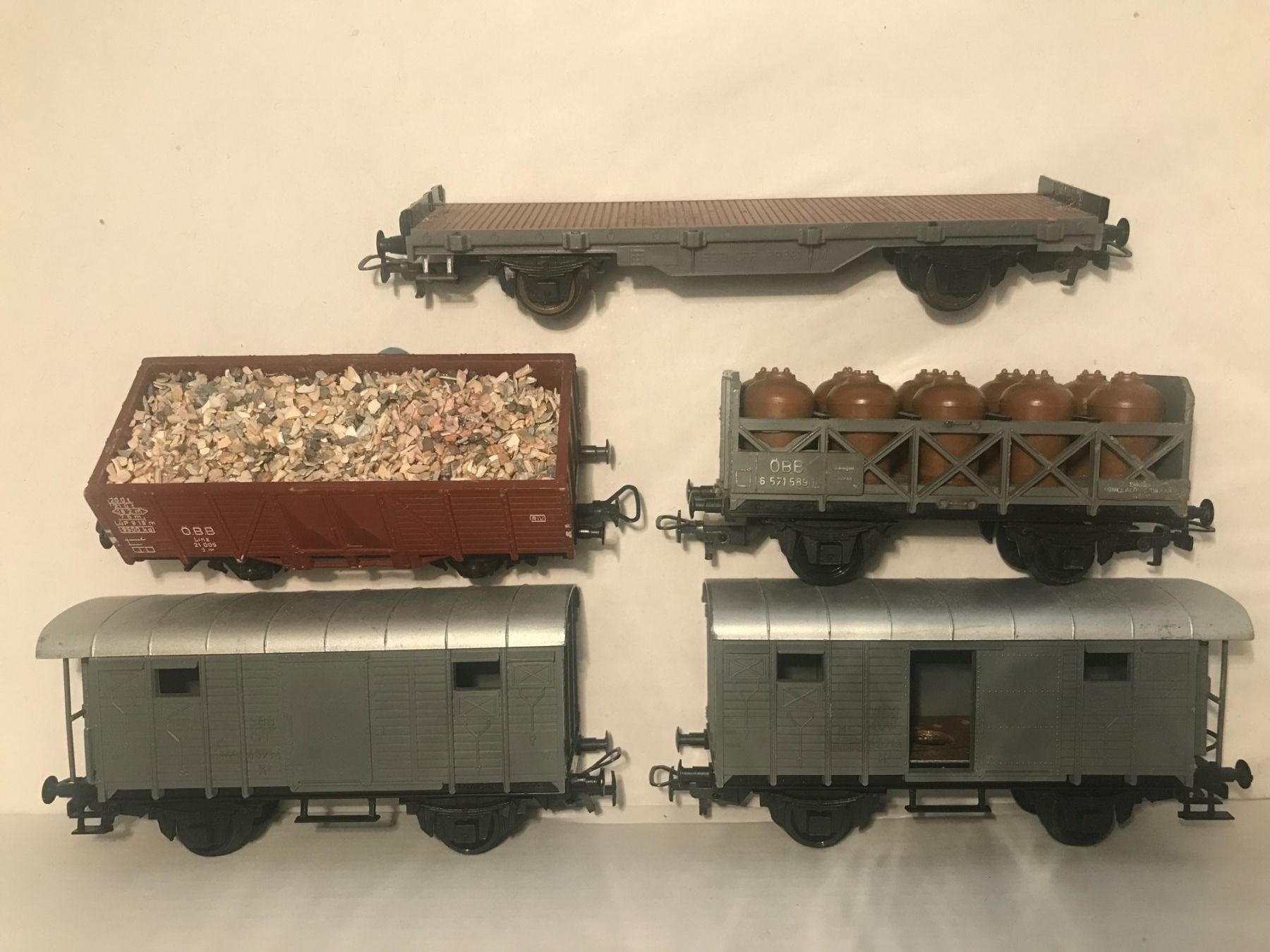 Kleinbahn Modellini di ferrovie: 5x Kleinbahn SBB/ÖBB Güterwagen – Usato da Luzern venduto da mey_s13