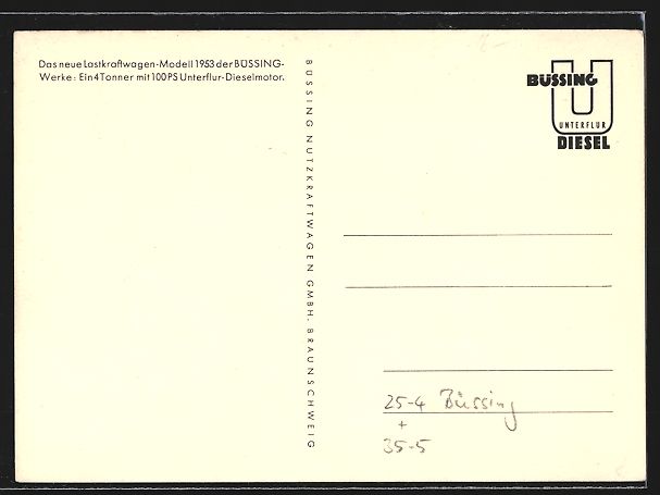 Articoli pubblicitari: Büssing Lastkraftwagen Modell 1953, Arb – Usato da Berlin venduto da bartko-reher 1