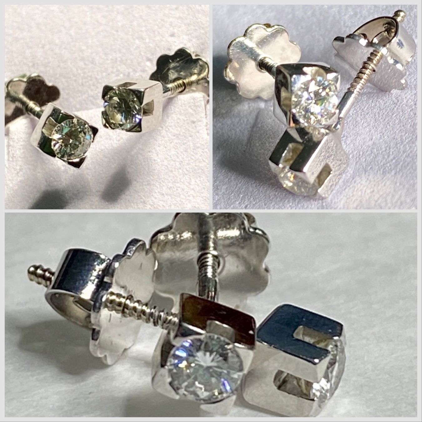 Orecchini pendenti & Orecchini a lobo: Ohrstecker 18K WG mit Diamanten – Usato da Matten b. Interlaken venduto da kero71 1