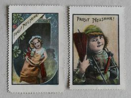 KÜNSTLER-REKLAMEMARKEN PROSIT NEUJAHR JUGENDSTIL