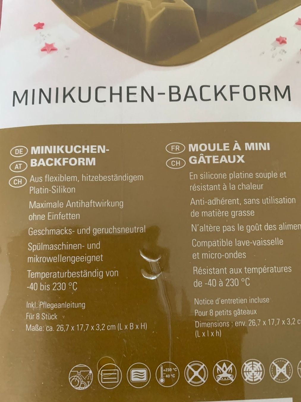Teglie da forno: Backform Minikuchen  Silikon STERNE – Nuovo e nell'imballaggio originale da St. Gallen venduto da Adwen 1