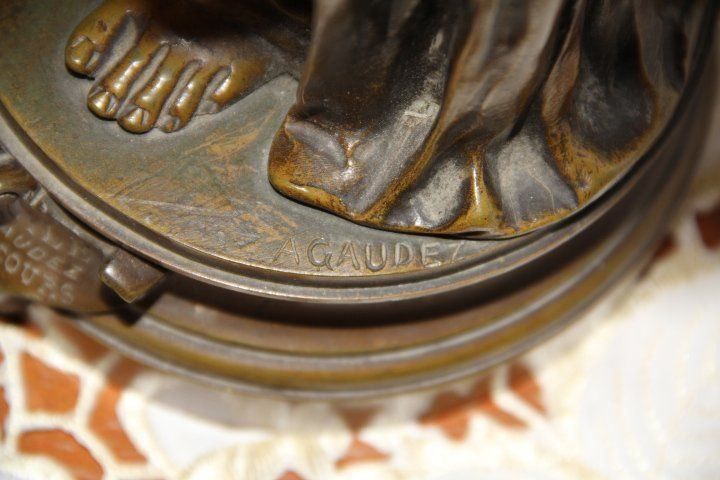 Sculture & Statue: Antique sculpture en bronze signe . – Usato da Praz (Vully) venduto da pikuluka1 9