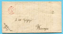 Faltbrief von Zürich nach Weiningen 1842