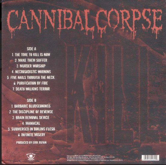 Dischi in vinile: Cannibal Corpse - Kill LP vinyle 180g noir, Poster+Lyrics – Usato da Etoy venduto da vin_hss9 1
