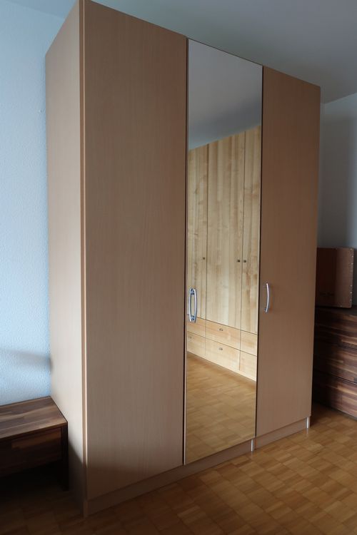 Rattan Kleiderschrank Mit Türen - Holz Garderobe 60-150cm Breite