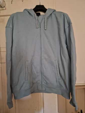 Hellblaue Übergangsjacke mit Kapuze, Grösse L/XL
