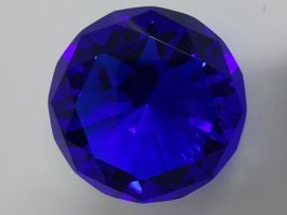 Diamant Glas dunkelblau 8 cm Neu