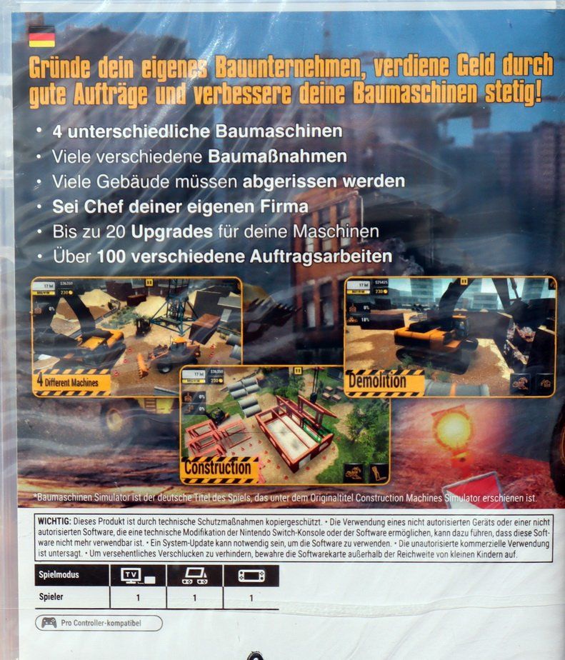 Nintendo Spiele: Baumaschinen Simulator für Nintendo Switch – Neu und originalverpackt aus Rothenburg von aron2006 2
