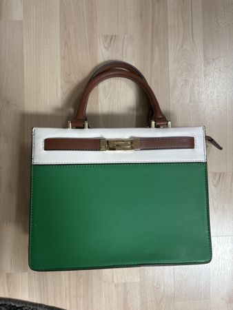 Handtasche Damen weiss braun gruen guter Zustand
