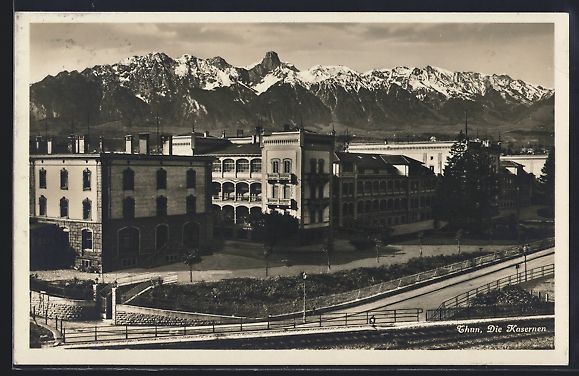 Cartoline postali: AK Thun, Die Kasernen, 1930 – Usato da Berlin venduto da bartko-reher