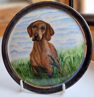 Hund Wandteller aus Porzellan