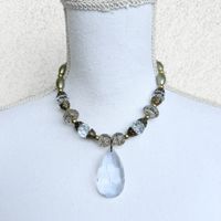 Collier Transparent & Beige/Doré