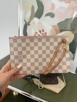 Louis Vuitton Damier Azur Pochette Clés Clutch Louisette