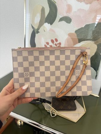 Louis Vuitton Damier Azur Pochette Clés Clutch Louisette