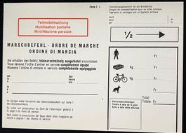 MARSCHBEFEHL - ORDRE DE MARCHE ORDINE DI MARCIA Armée suisse