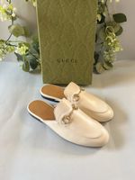 Gucci Princetown Horsebit Mules White Leather – New - 36,5