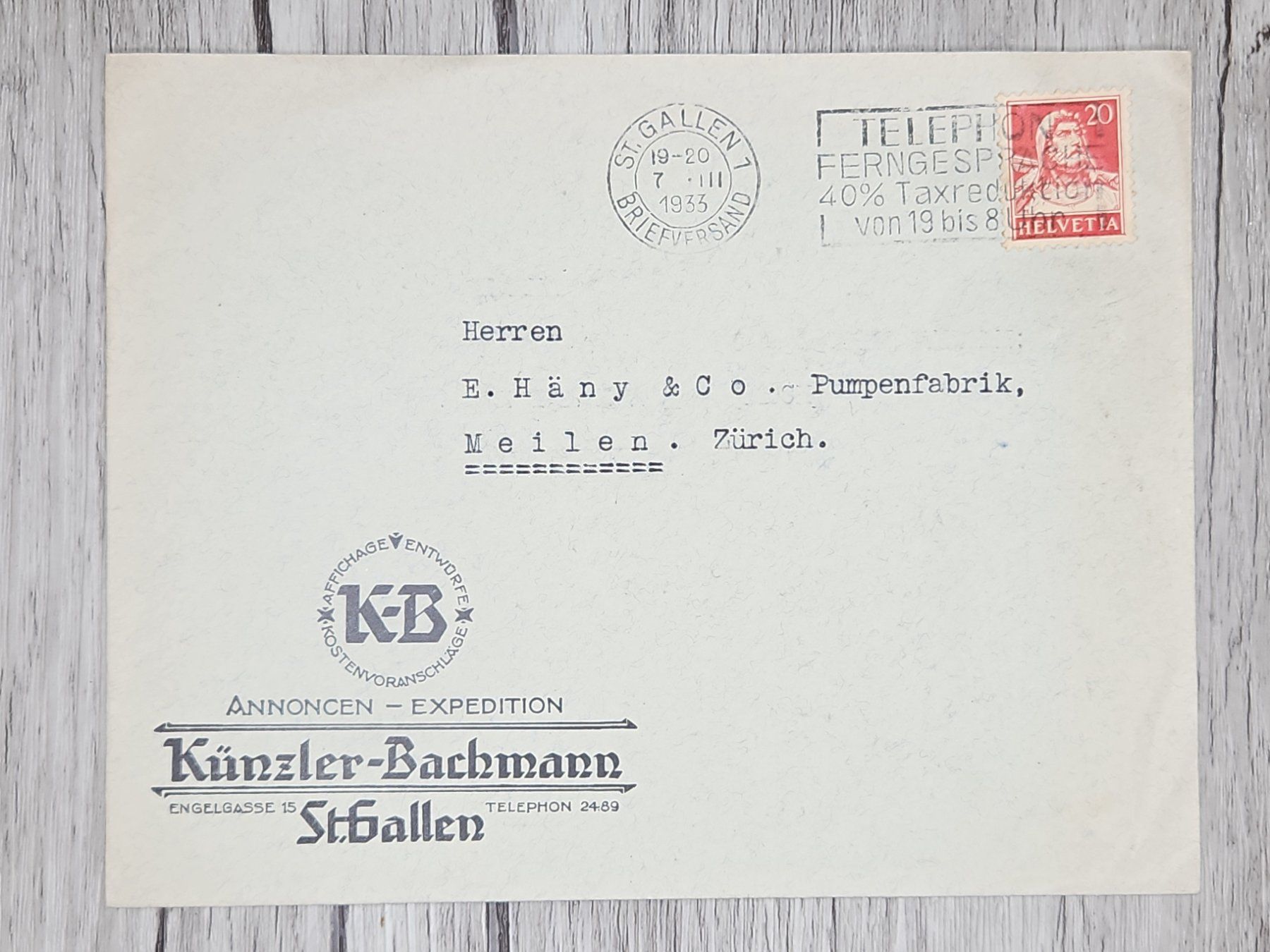 Tutti i francobolli: CL13 Enveloppe + Timbre Suisse 1933 – Usato da Cousset venduto da Patrick_Collections