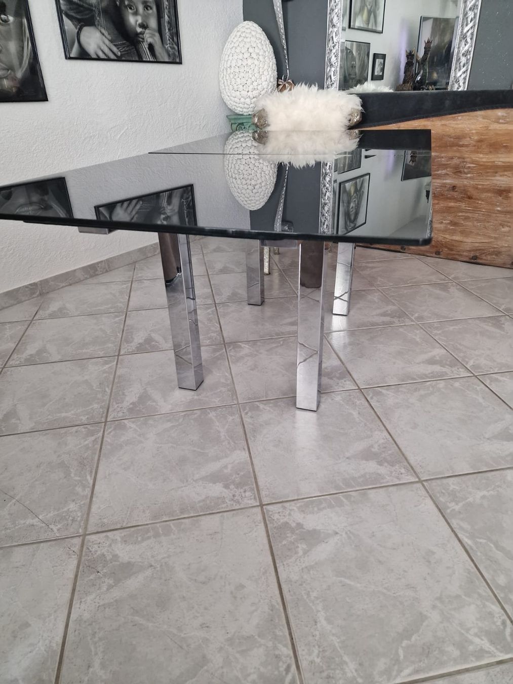 Tavoli: Designer Esstisch mit Glasplatte und Chrom-Gestell – Usato da Birmensdorf ZH venduto da sturzli 3