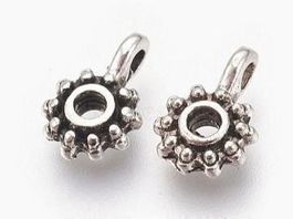 Aufhänger mit Öse antik Silber 12mm, 2 Stück