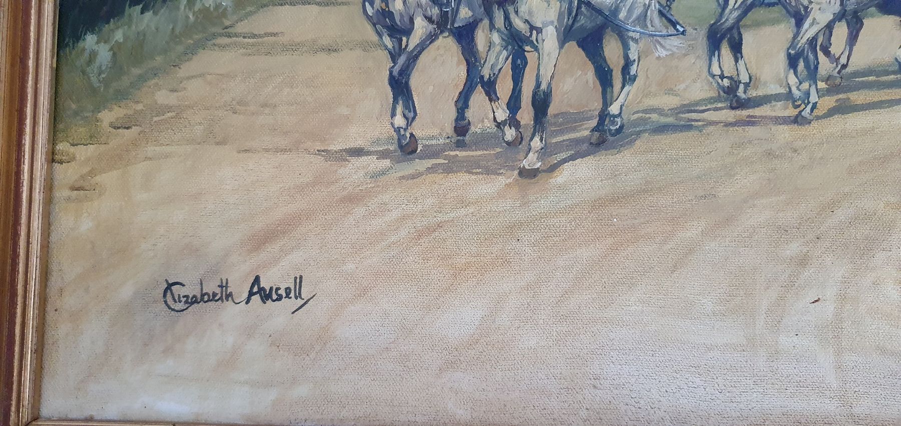 Dipinti: Gemälde "Kutschenfahrt", Elisabeth Ansell, gerahmt – Usato da Kreuzlingen venduto da Rschweiz1 2
