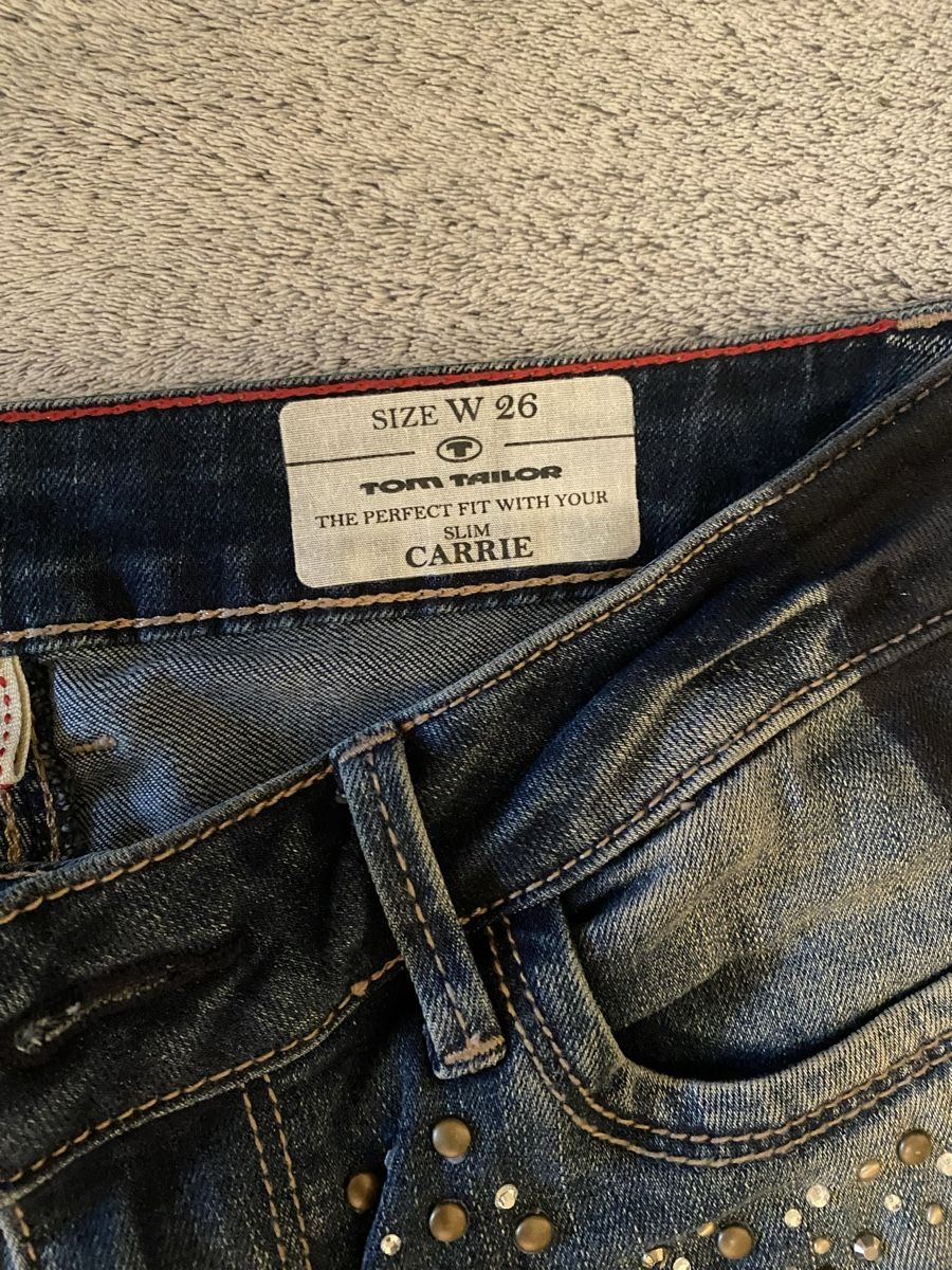 Tom Tailor Jeans: Jeans Tom Tailor Slim Carrie mit Steinen Gr 26 – Gebraucht aus Schönenberg ZH von Pfupfli1 1