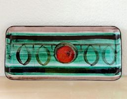 Plat à cake en céramique, Adolf Burkart, Suisse, 1940-50s
