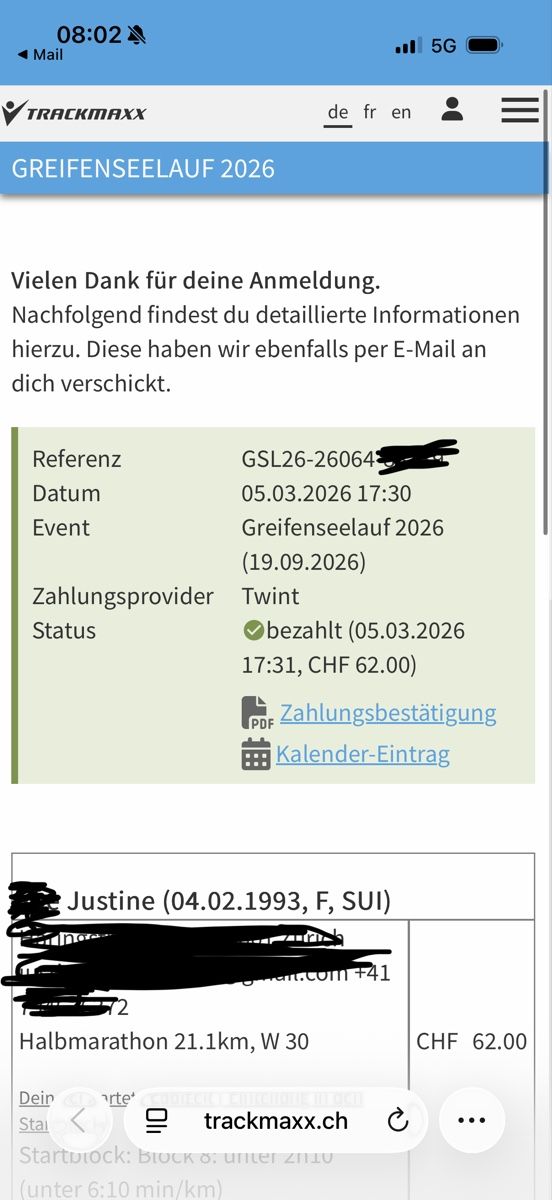 Biglietti: Greifenseelauf Halbmarathon Ticket – Nuovo e nell'imballaggio originale da Zürich venduto da justkimye