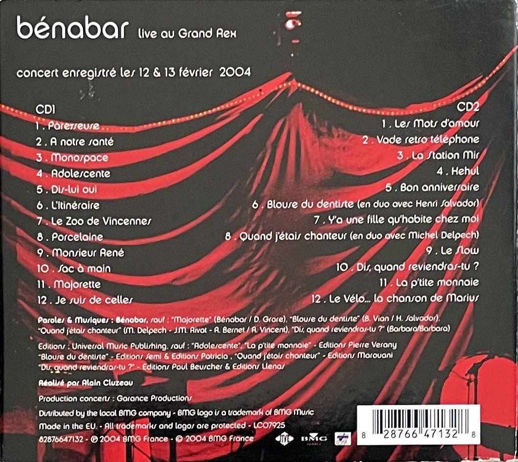 CD: Bénabar 2 CD's - Live au Grand Rex – Usato da Savagnier venduto da Ne2065 1