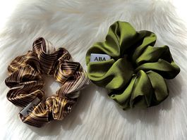 Seide Scrunchies (2 Stück) - Handgemachte - Neu!